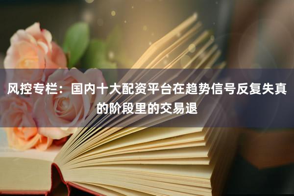 风控专栏：国内十大配资平台在趋势信号反复失真的阶段里的交易退