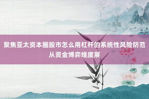 聚焦亚太资本圈股市怎么用杠杆的系统性风险防范从资金博弈维度展